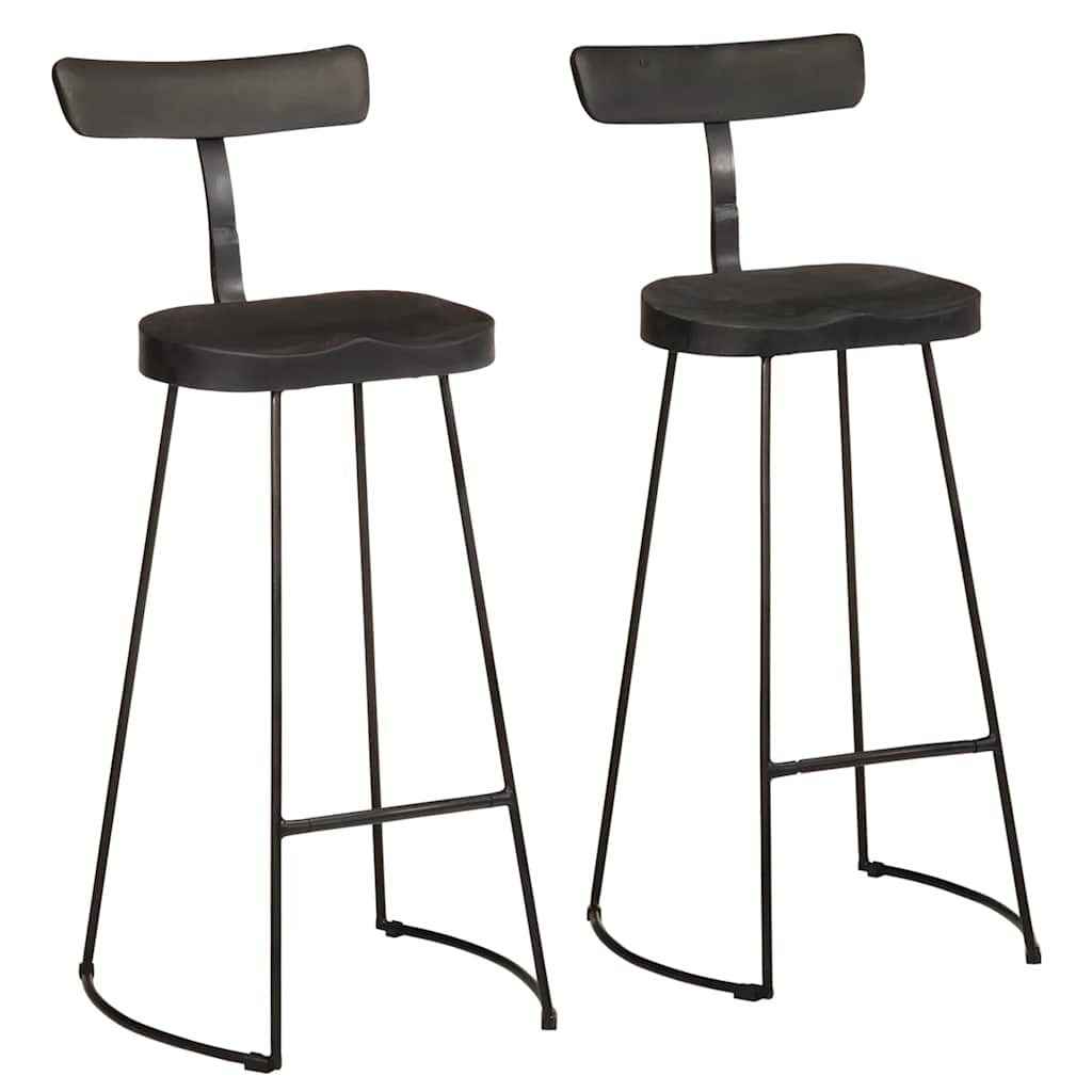 Bancos de bar 2 pcs 49x43x103 cm madeira de mangueira maciça