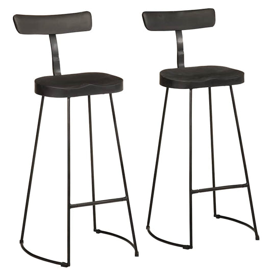 Bancos de bar 2 pcs 49x43x103 cm madeira de mangueira maciça