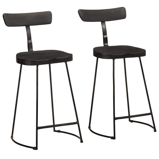 Bancos de bar 2 pcs 49x43x88 cm madeira de mangueira maciça