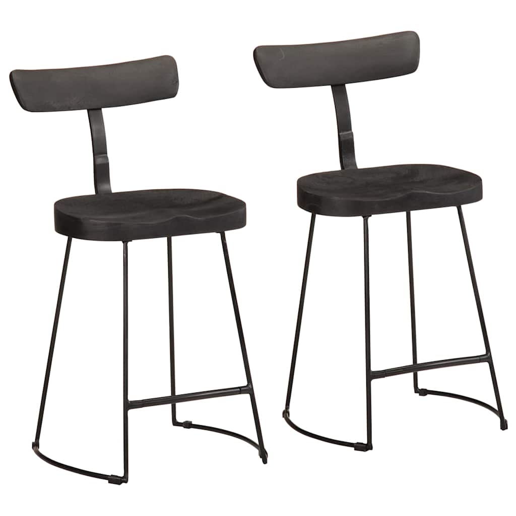 Bancos de bar 2 pcs 49x43x79 cm madeira de mangueira maciça