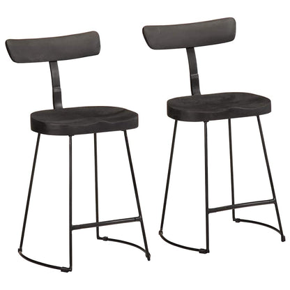 Bancos de bar 2 pcs 49x43x79 cm madeira de mangueira maciça