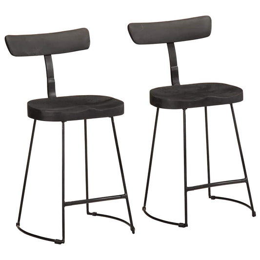 Bancos de bar 2 pcs 49x43x79 cm madeira de mangueira maciça