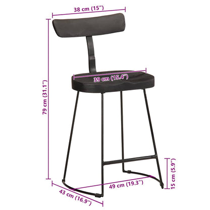 Bancos de bar 2 pcs 49x43x79 cm madeira de mangueira maciça