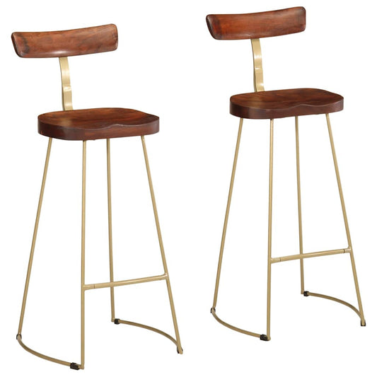 Bancos de bar 2 pcs 49x43x103 cm madeira de mangueira maciça