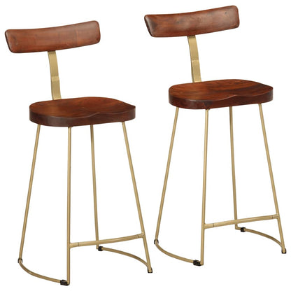 Bancos de bar 2 pcs 49x43x88 cm madeira de mangueira maciça