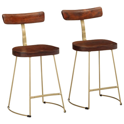 Bancos de bar 2 pcs 49x43x79 cm madeira de mangueira maciça