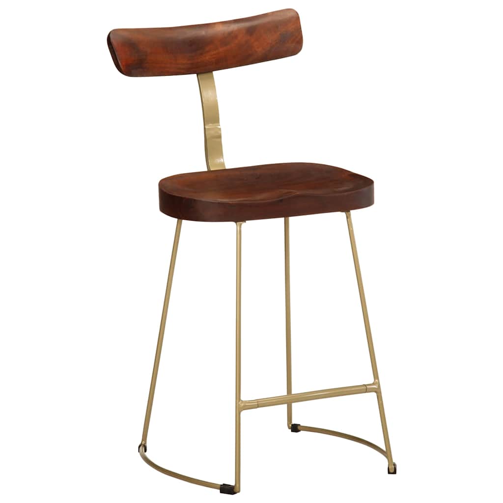 Bancos de bar 2 pcs 49x43x79 cm madeira de mangueira maciça
