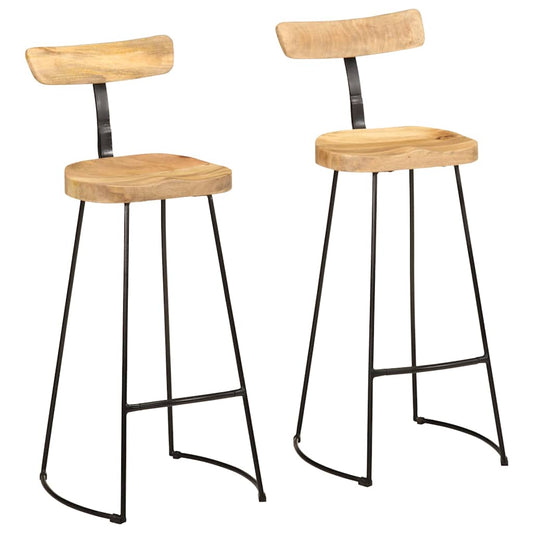 Bancos de bar 2 pcs 49x43x103 cm madeira de mangueira maciça