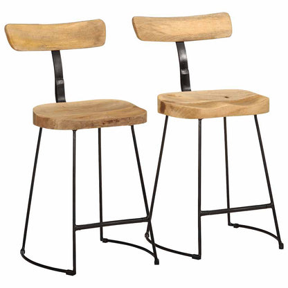 Bancos de bar 2 pcs 49x43x79 cm madeira de mangueira maciça