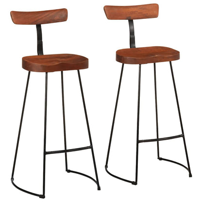 Bancos de bar 2 pcs 49x43x103 cm madeira de mangueira maciça