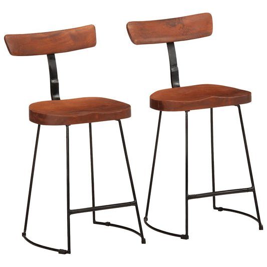 Bancos de bar 2 pcs 49x43x79 cm madeira de mangueira maciça