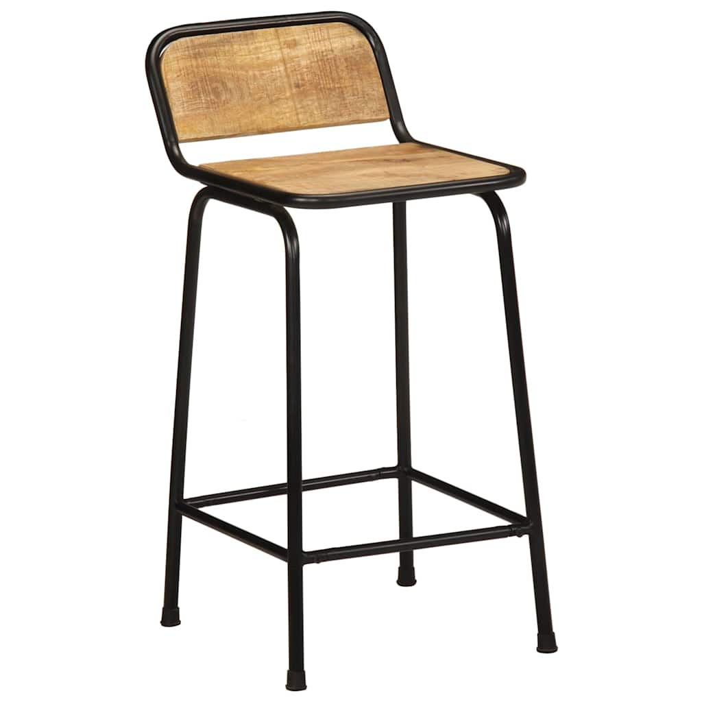Bancos de bar 4 pcs Madeira Maciça de Mangueira Rústica