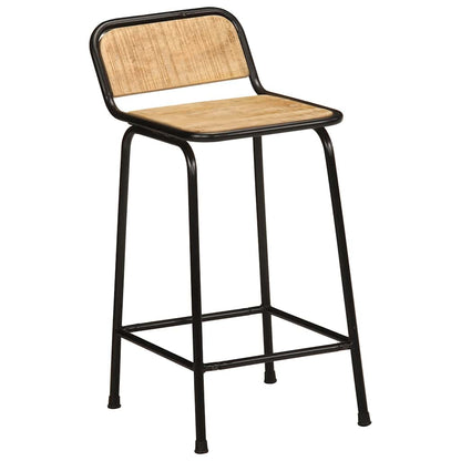 Bancos de bar 4 pcs Madeira Maciça de Mangueira Rústica