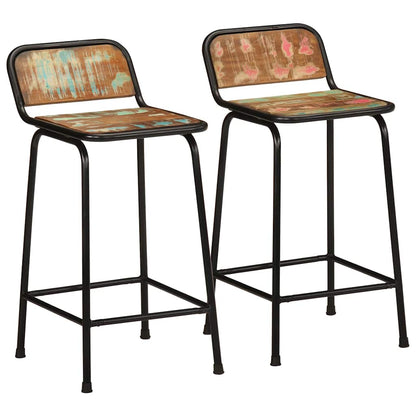 Bancos de bar 2 pcs 46x35,5x80 cm Madeira Maciça Recuperada