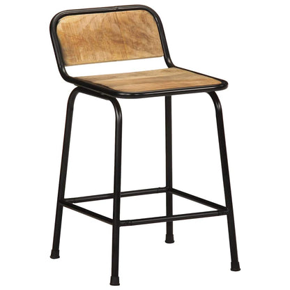 Bancos de bar 4 pcs Madeira Maciça de Mangueira Rústica