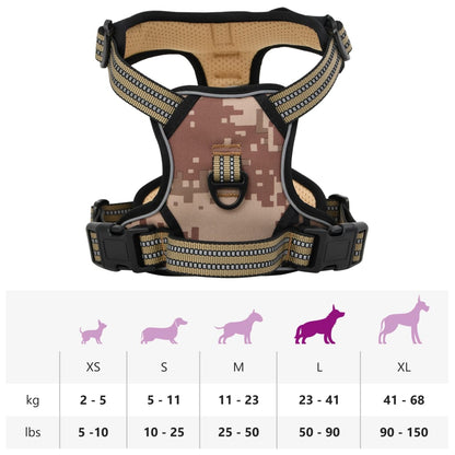 Peitoral para cães com faixas refletoras ajustável L