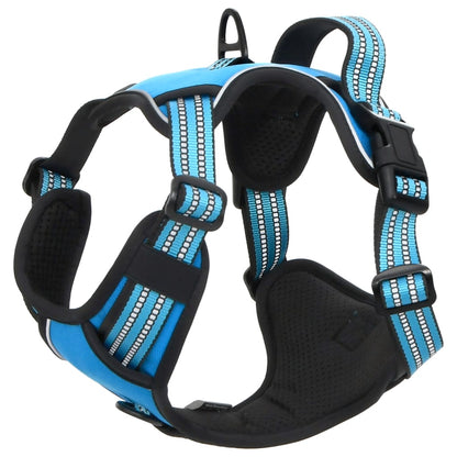 Peitoral para cães com trela e coleira ajustável M azul