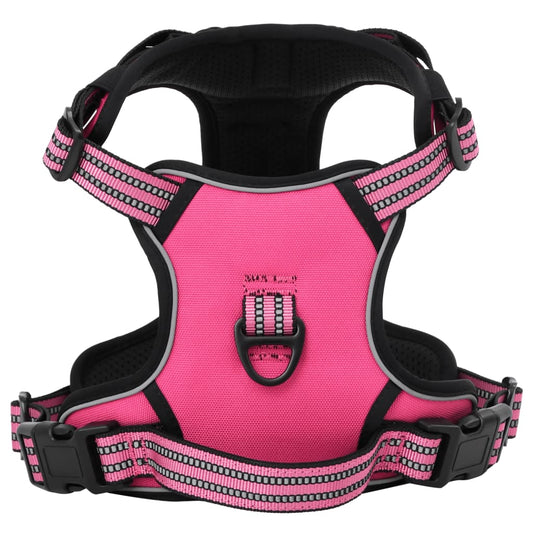 Peitoral para cães com trela e coleira ajustável XL rosa