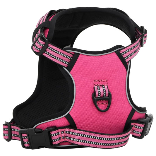 Peitoral para cães com trela e coleira ajustável XL rosa