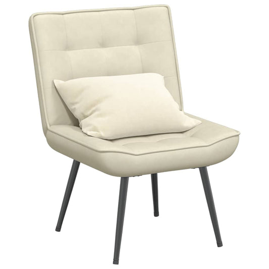 Cadeira de relaxamento creme 64x74x84 cm veludo