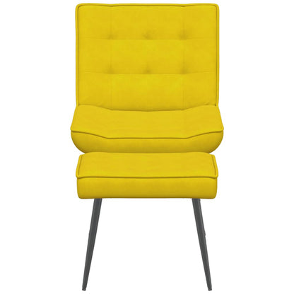 Cadeira de relaxamento com banco em veludo amarelo