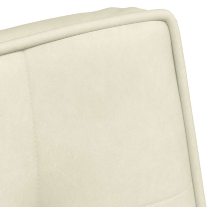 Cadeira de relaxamento com banco em veludo creme