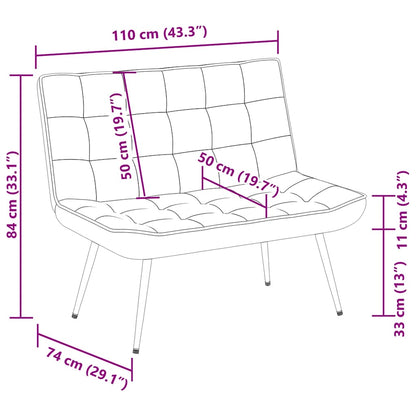 Banco 110x74x84 cm veludo cinzento-claro