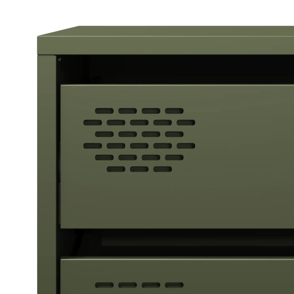 Aparador 68x39x58,5 cm aço laminado a frio verde-azeitona