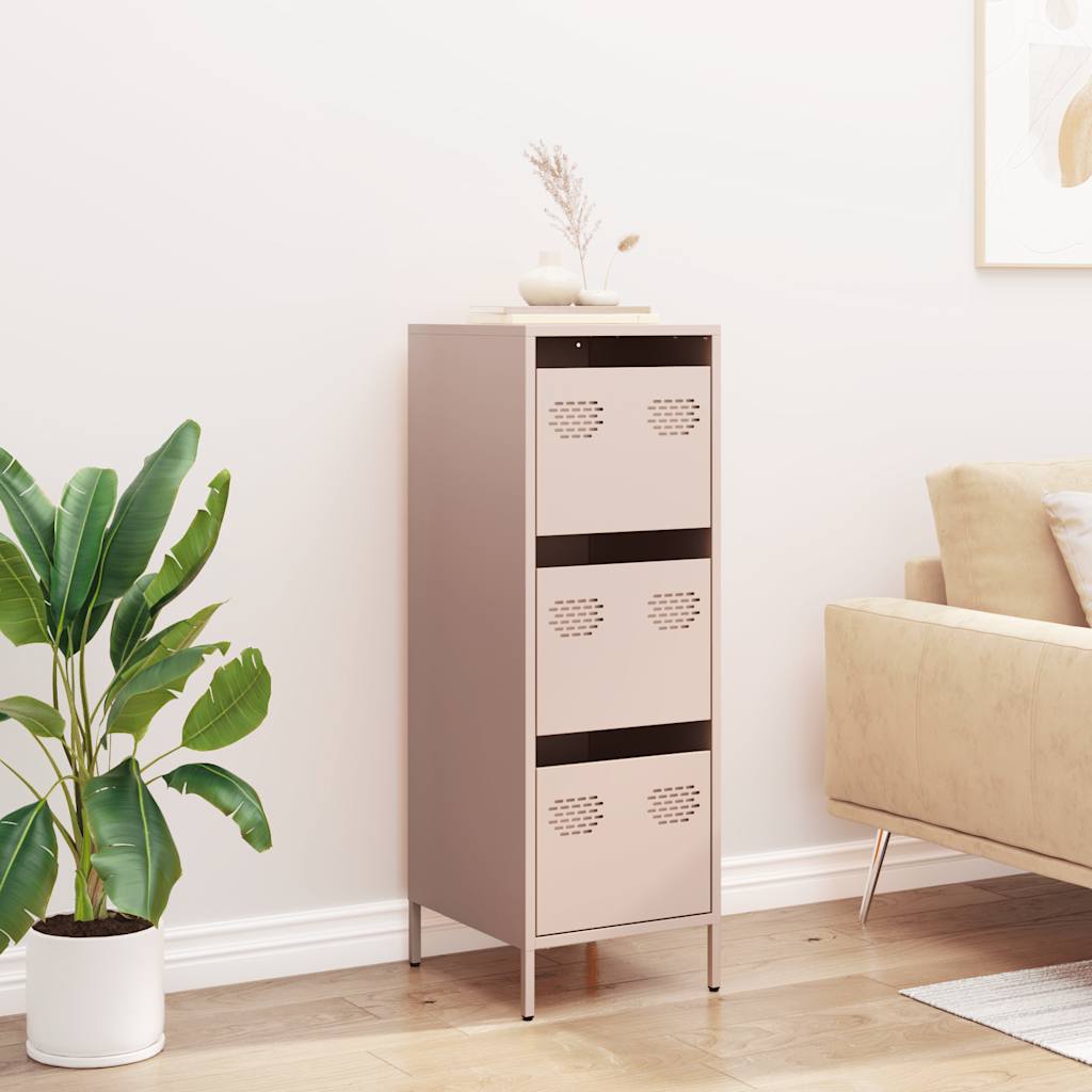 Aparador alto 39x35x103,5 cm aço rosa