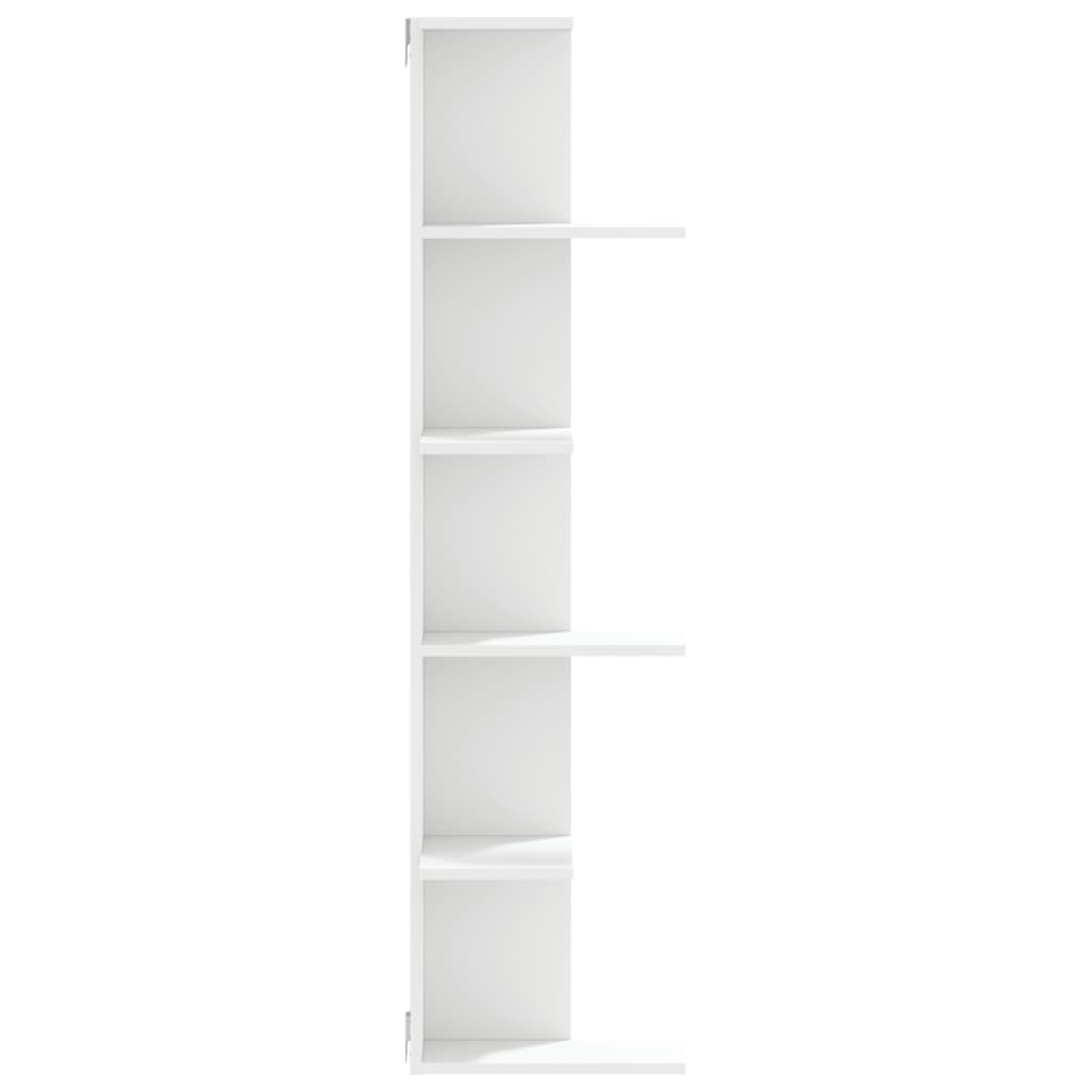 Estante parede p/ canto 36,5x36,5x140 cm deriv. madeira branco