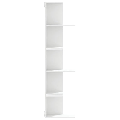 Estante parede p/ canto 36,5x36,5x140 cm deriv. madeira branco