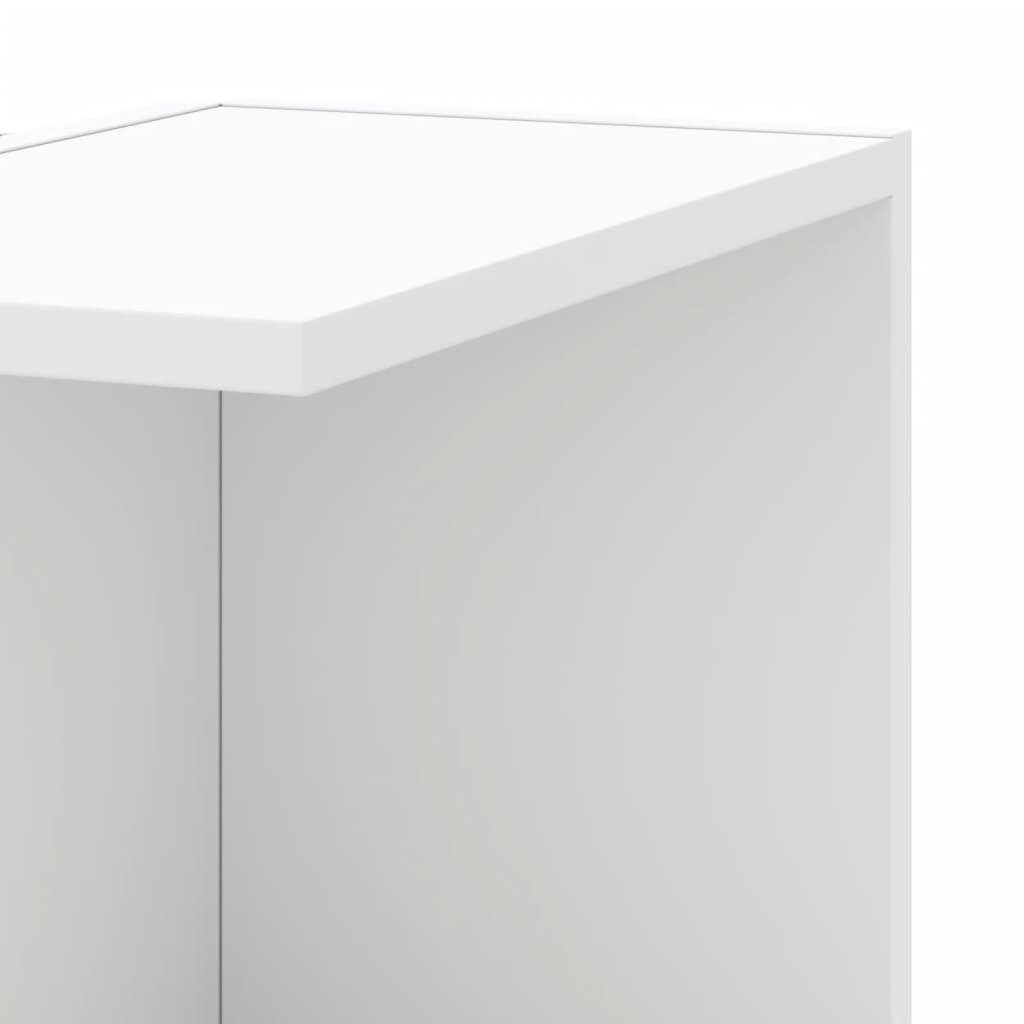Estante parede p/ canto 36,5x36,5x140 cm deriv. madeira branco