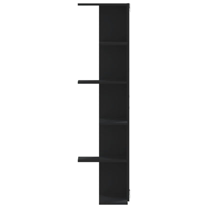 Estante parede p/ canto 36,5x36,5x140 cm deriv. madeira preto