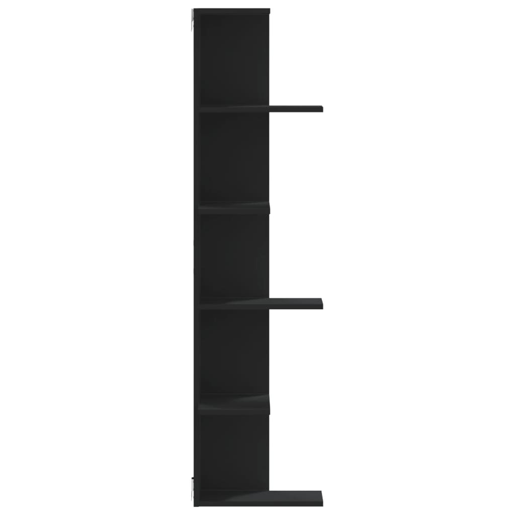Estante parede p/ canto 36,5x36,5x140 cm deriv. madeira preto