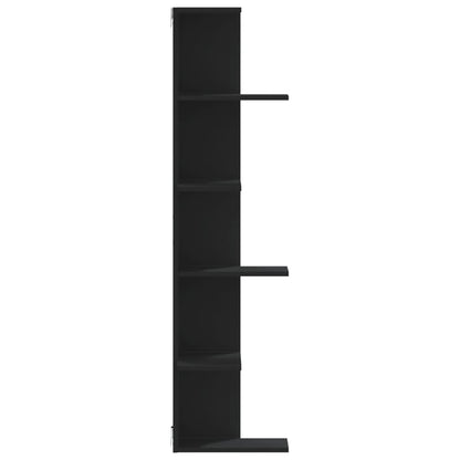 Estante parede p/ canto 36,5x36,5x140 cm deriv. madeira preto