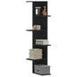 Estante parede p/ canto 36,5x36,5x140 cm deriv. madeira preto