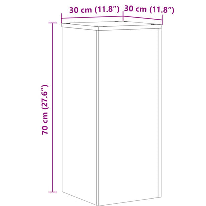 Suportes p/ plantas 2 pcs 30x30x70 cm derivados madeira branco