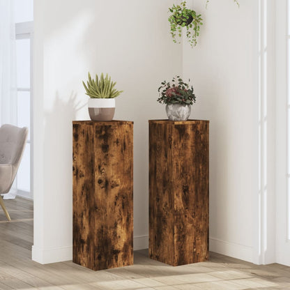 Suportes p/ plantas 2 pcs 25x25x80 cm derivados de madeira