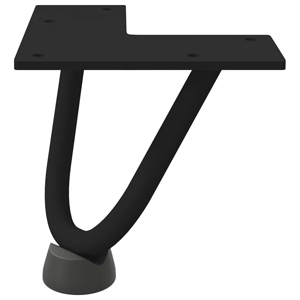Pernas de grampo para mesa de centro 4 peças pretas 10 cm aço maciço