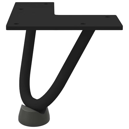 Pernas de grampo para mesa de centro 4 peças pretas 10 cm aço maciço
