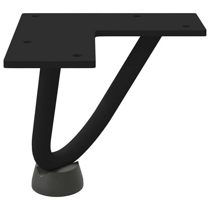 Pernas de grampo para mesa de centro 4 peças pretas 10 cm aço maciço