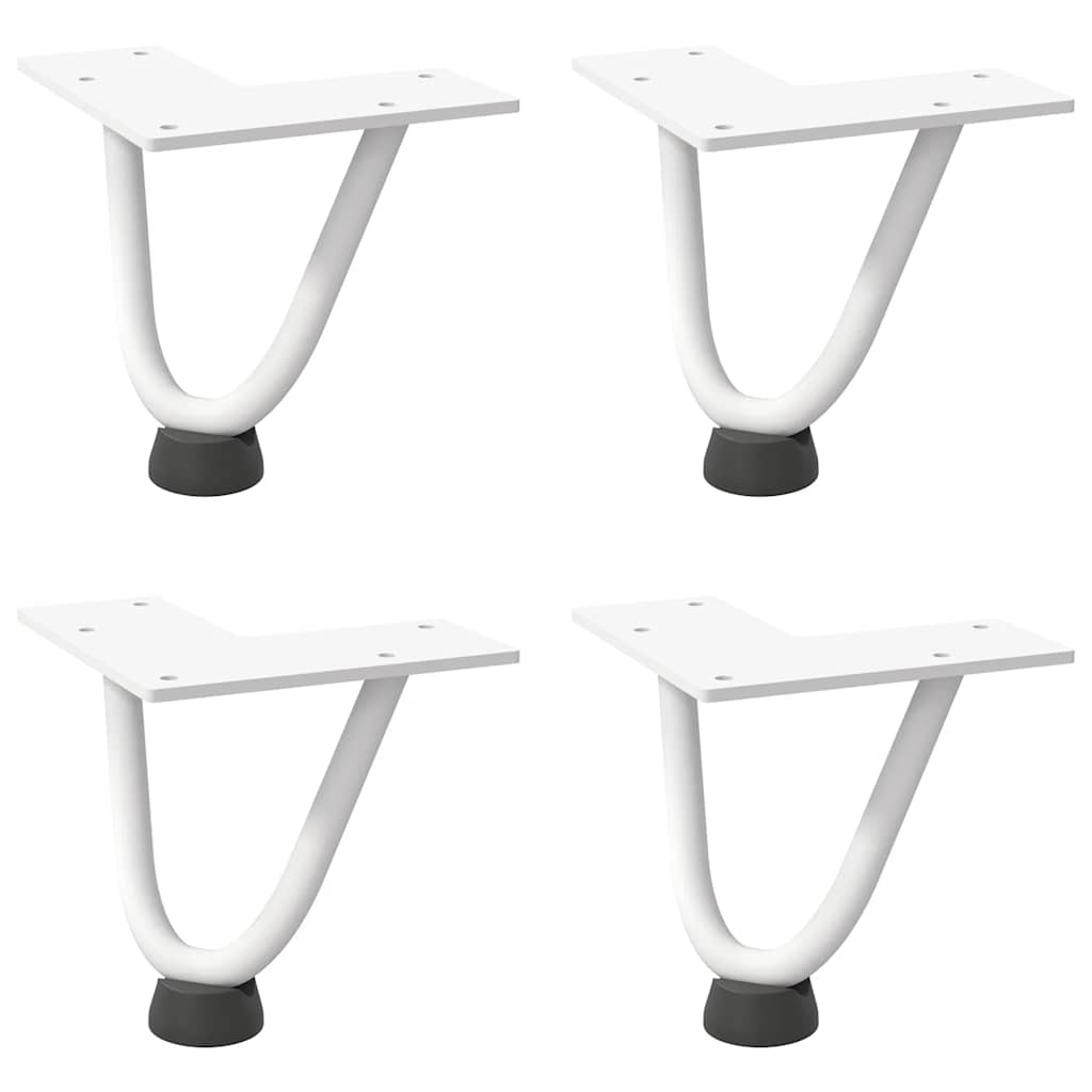 Pernas de grampo para mesa de centro 4 peças, branco, 10 cm, aço maciço