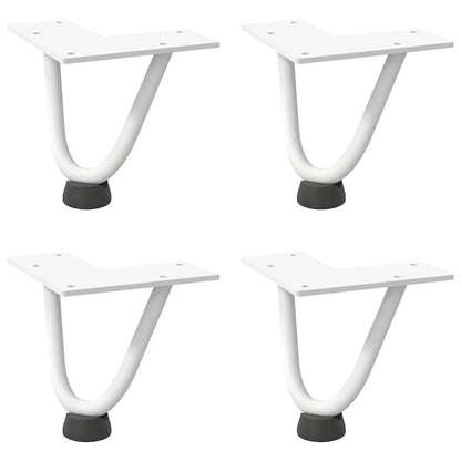 Pernas de grampo para mesa de centro 4 peças, branco, 10 cm, aço maciço