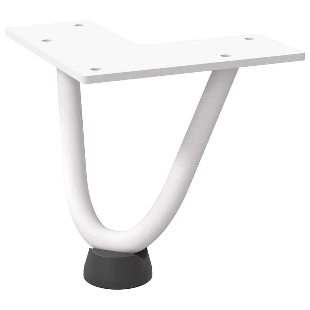 Pernas de grampo para mesa de centro 4 peças, branco, 10 cm, aço maciço