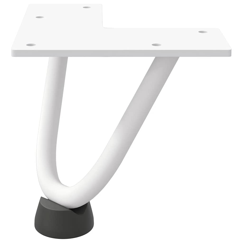 Pernas de grampo para mesa de centro 4 peças, branco, 10 cm, aço maciço