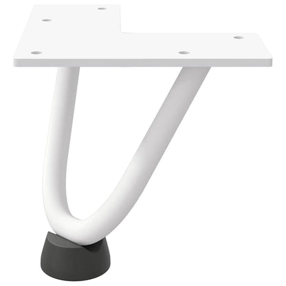 Pernas de grampo para mesa de centro 4 peças, branco, 10 cm, aço maciço