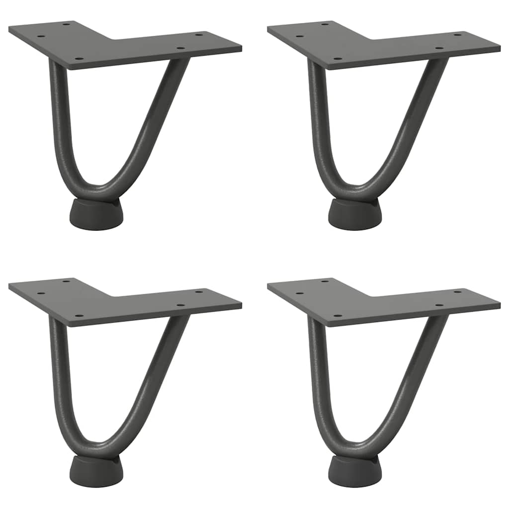 Pernas de grampo para mesa de centro 4 peças antracite 10 cm aço maciço