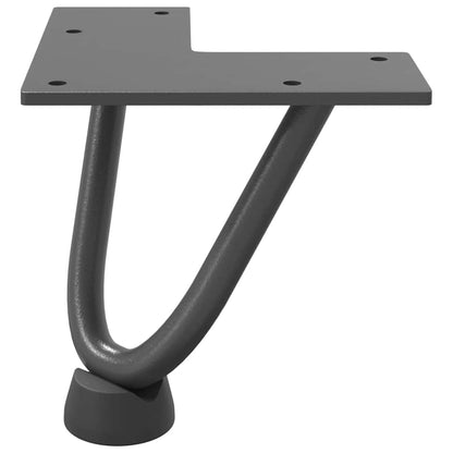 Pernas de grampo para mesa de centro 4 peças antracite 10 cm aço maciço