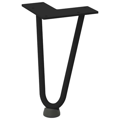 Pernas de grampo para mesa de centro 4 peças pretas 20 cm aço maciço