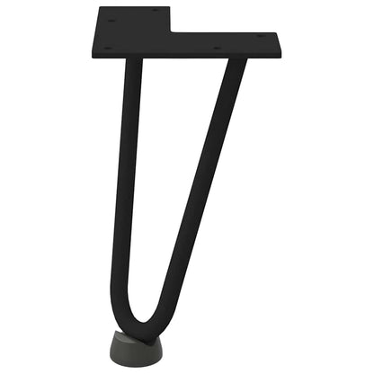 Pernas de grampo para mesa de centro 4 peças pretas 20 cm aço maciço